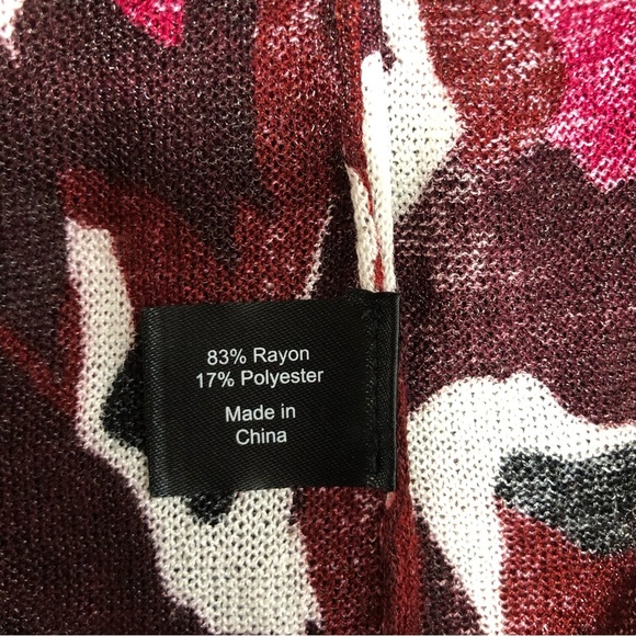 Lane Bryant Burgundy Black White Camo Lightweight Open Maxi Cardigan  18-20 - Picture 11 of 12